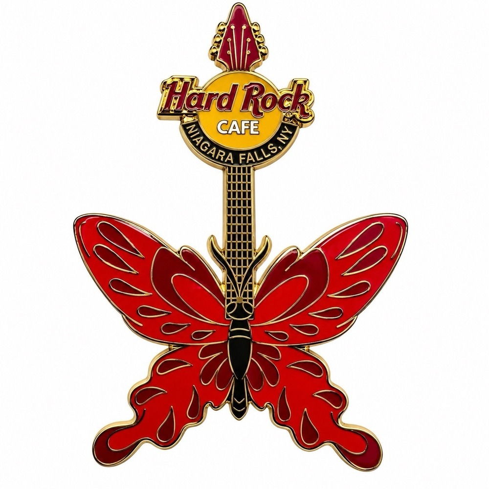 Hard Rock Cafe Niagara Falls NY Butterfly Guitar Pin LE 500 PinCraft